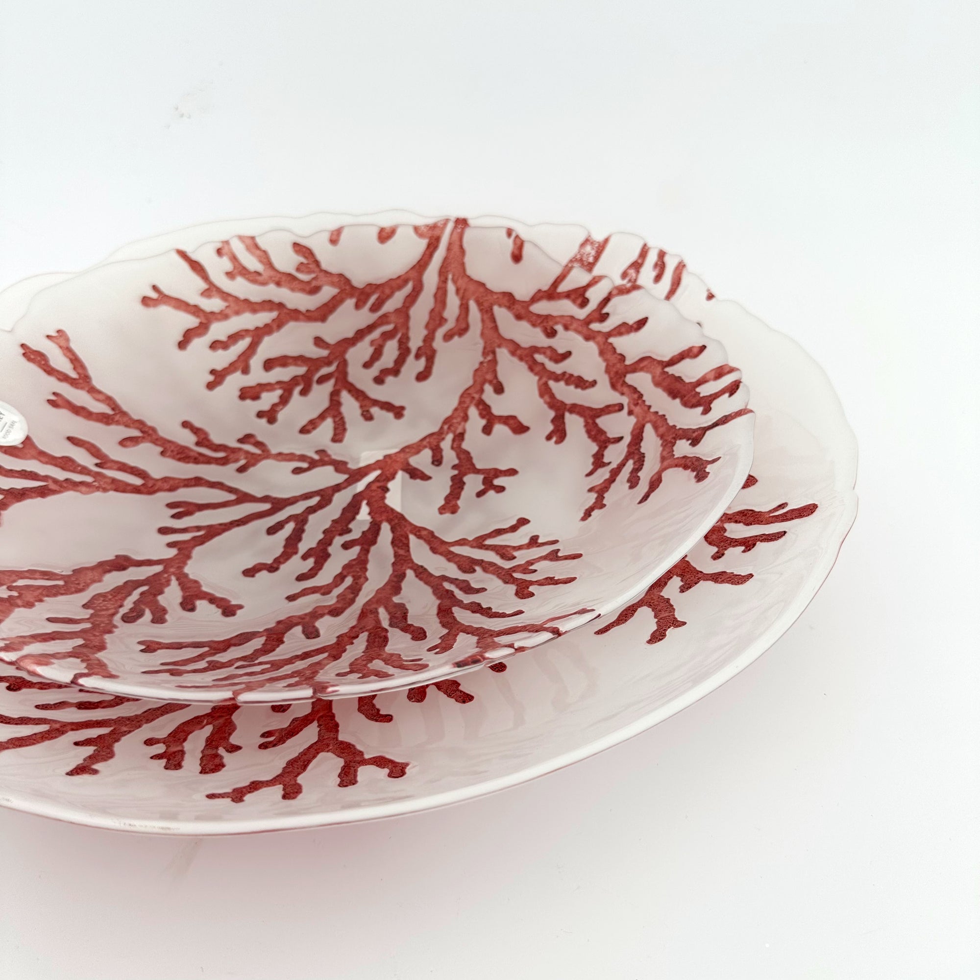 ATOLL GLASS BOWL: WHITE/ RED