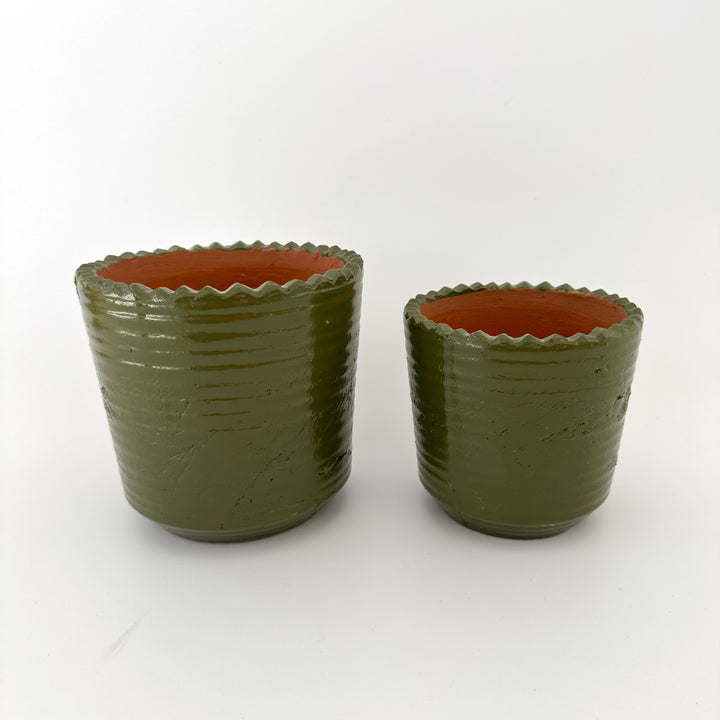 SERGIO CERAMIC POT: OLIVE