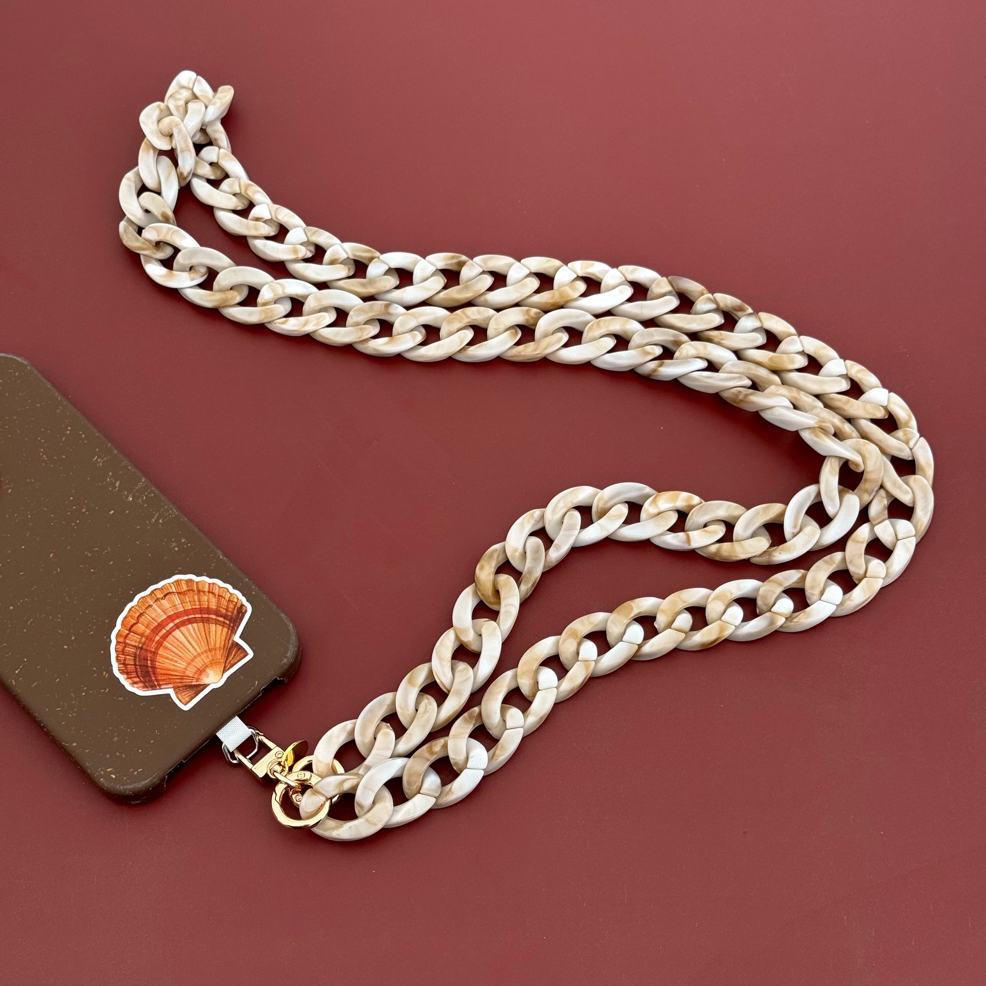 SALTY SAFARI CROSSBODY PHONE STRAP: SAND TORTOISESHELL