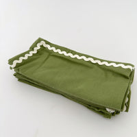 ORLA COTTON NAPKINS: OLIVE/ IVORY