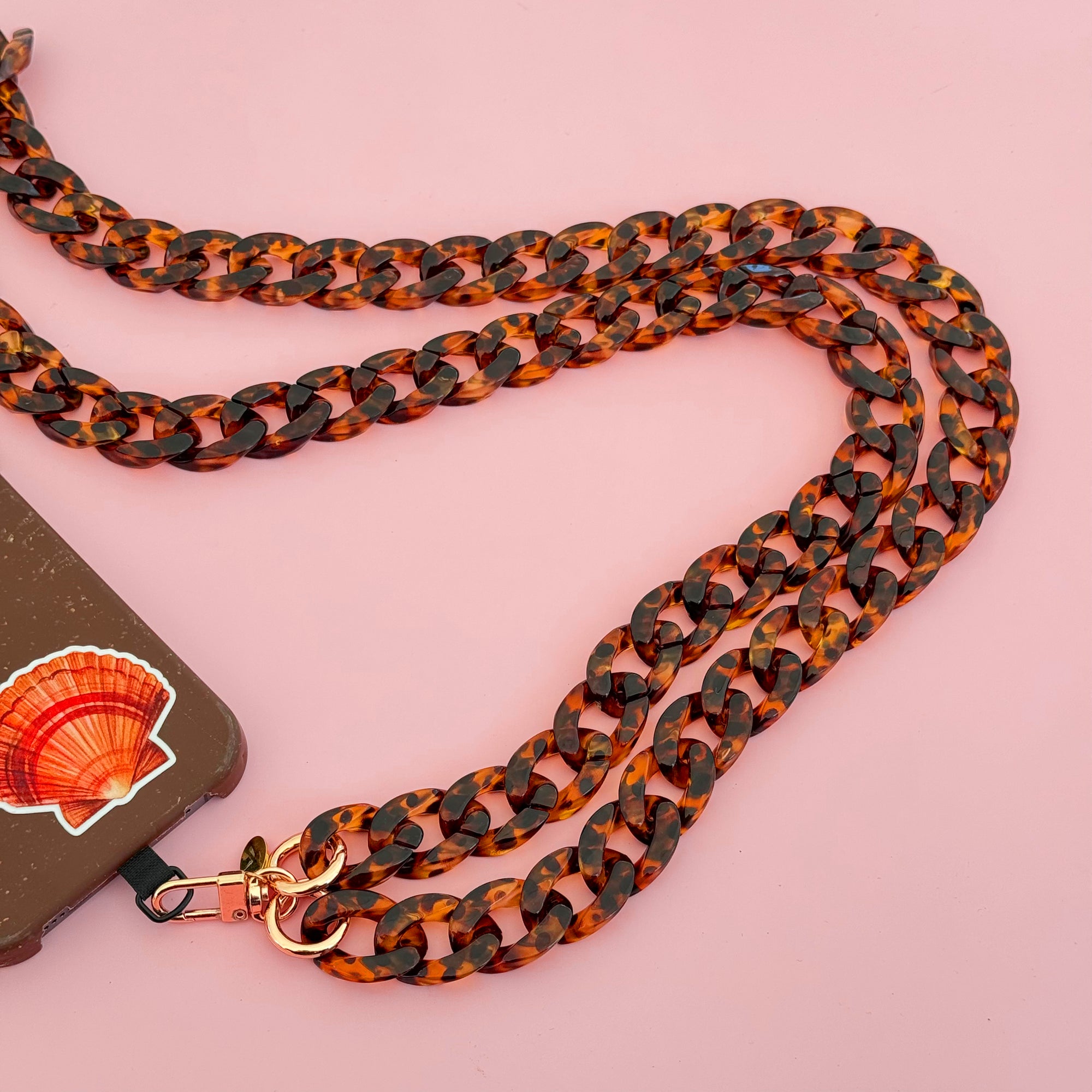 SALTY SAFARI CROSSBODY PHONE STRAP: DARK TORTOISESHELL