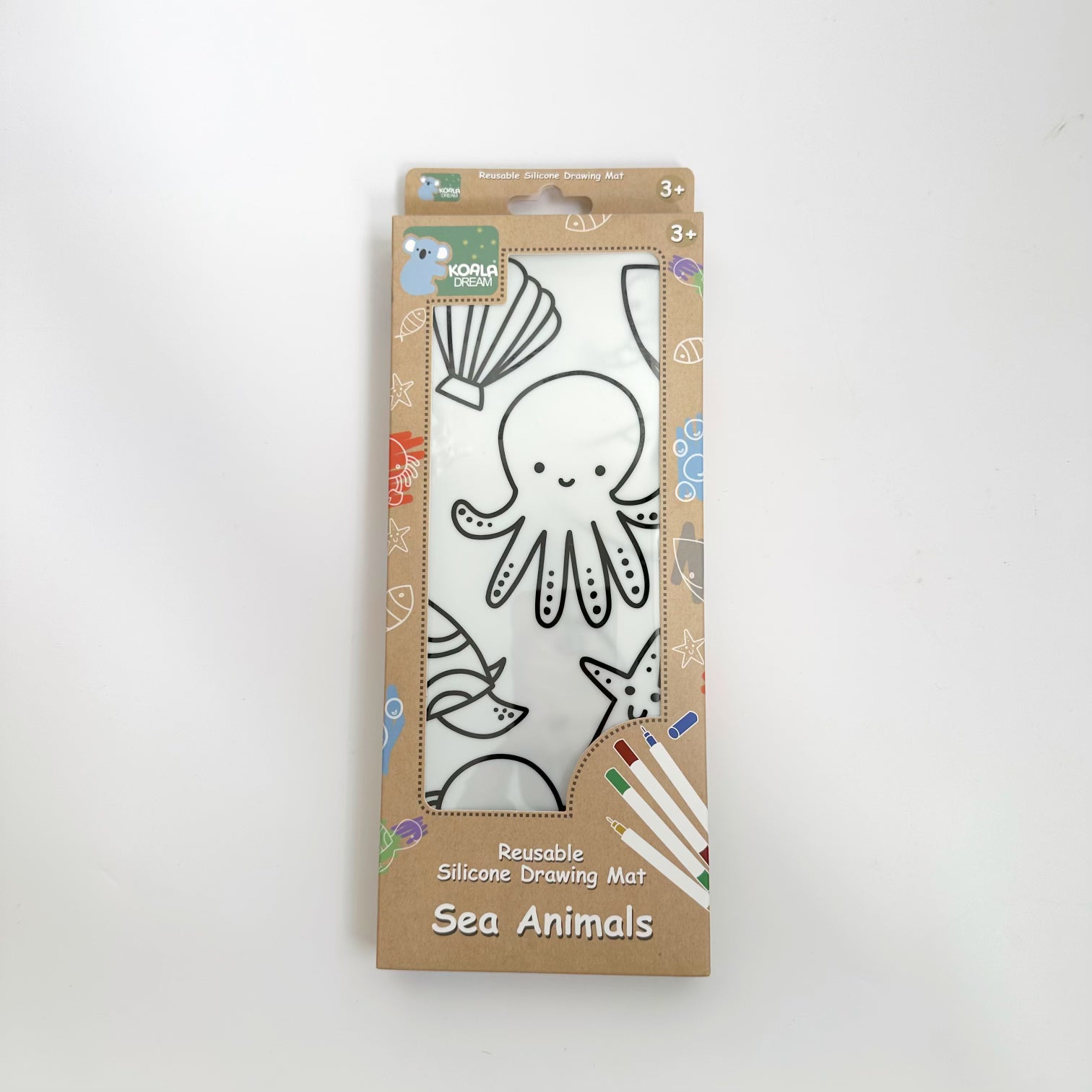 RE-USABLE SILICONE DRAWING MAT: SEA ANIMALS