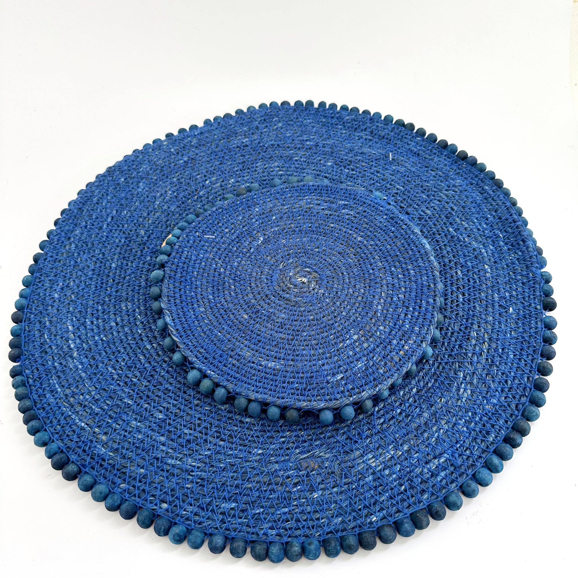 BLYTHE SEAGRASS/ BEADED TRIVET: BLUE