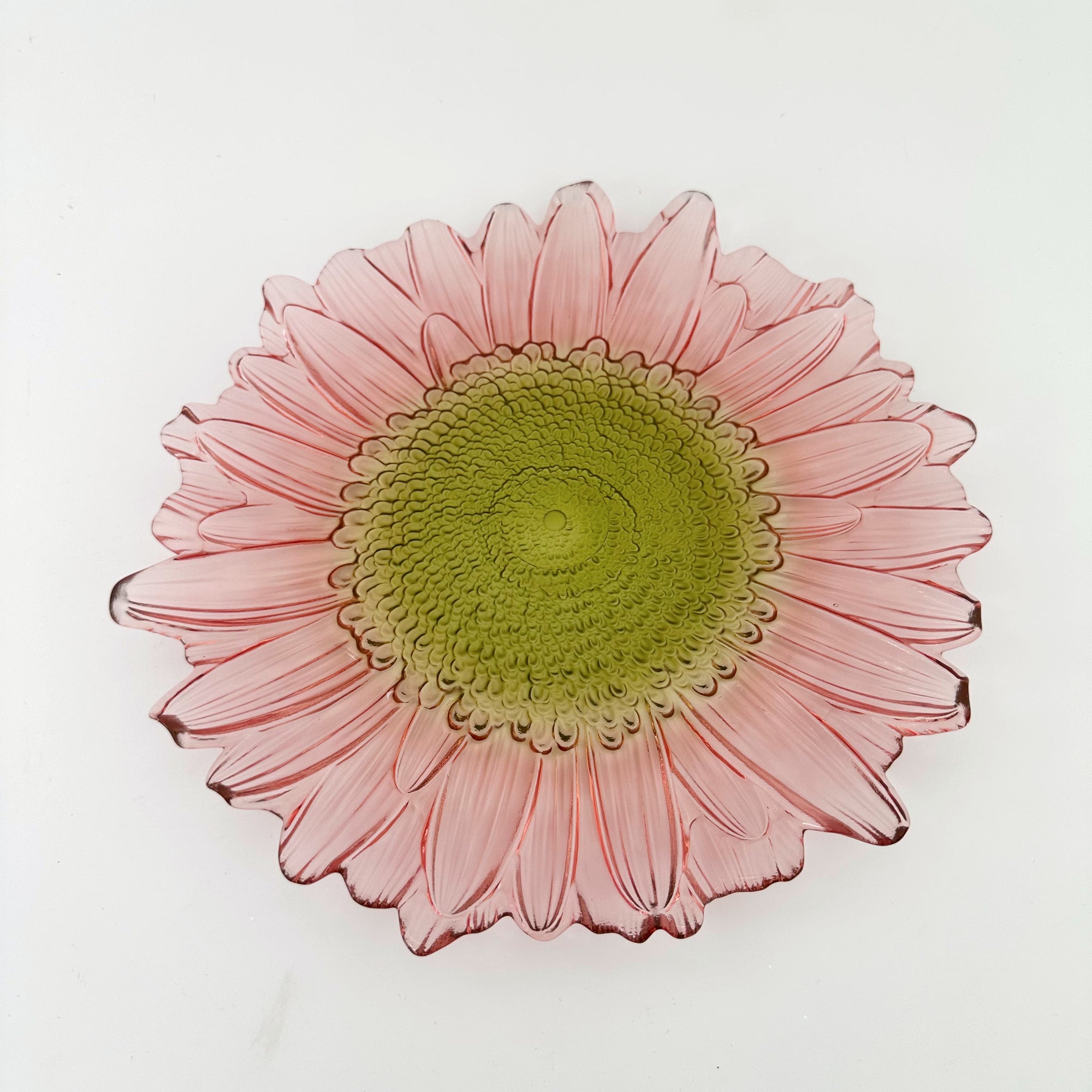 PHOEBE GLASS PLATE: PINK/ OLIVE