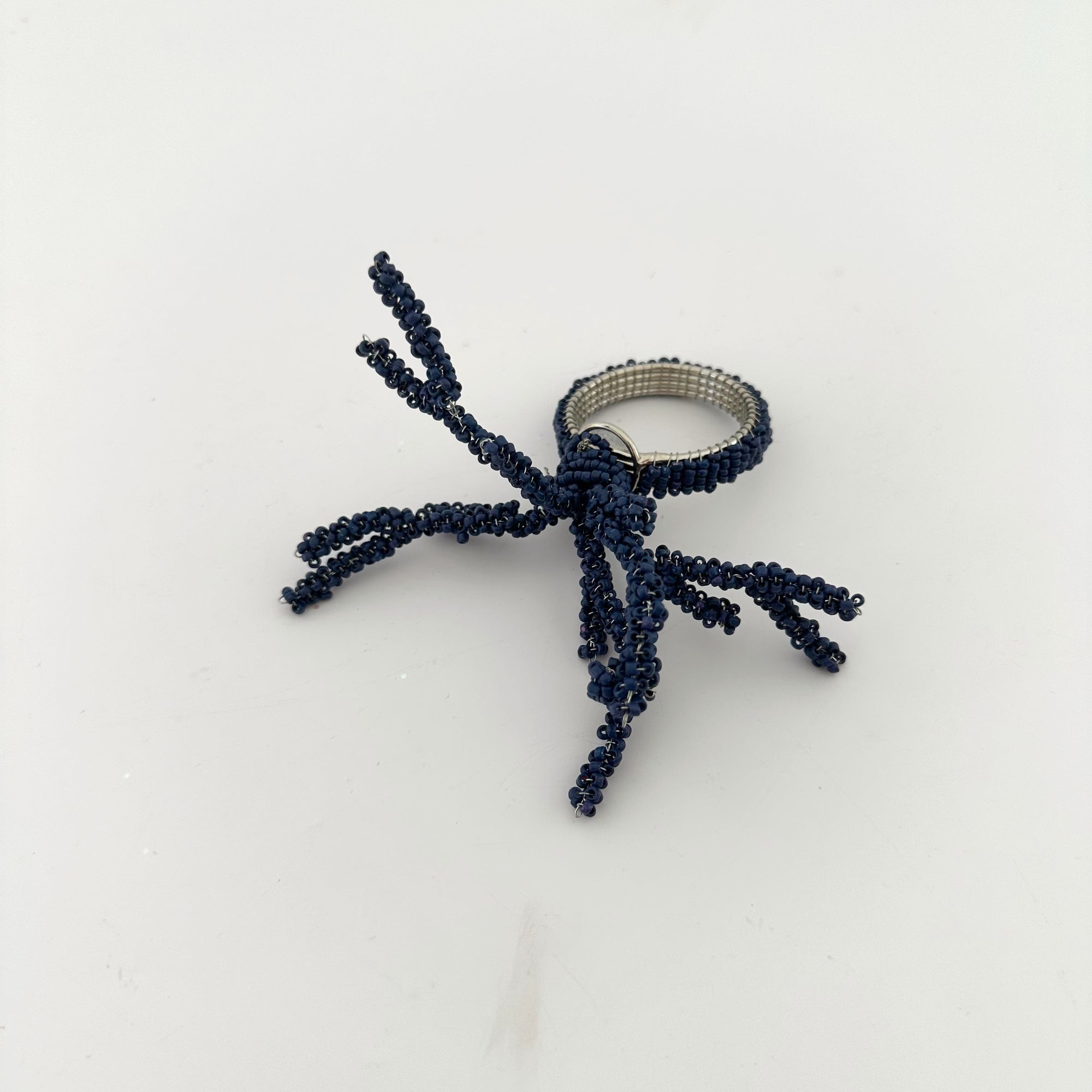 CORAL BEADED NAPKIN RING