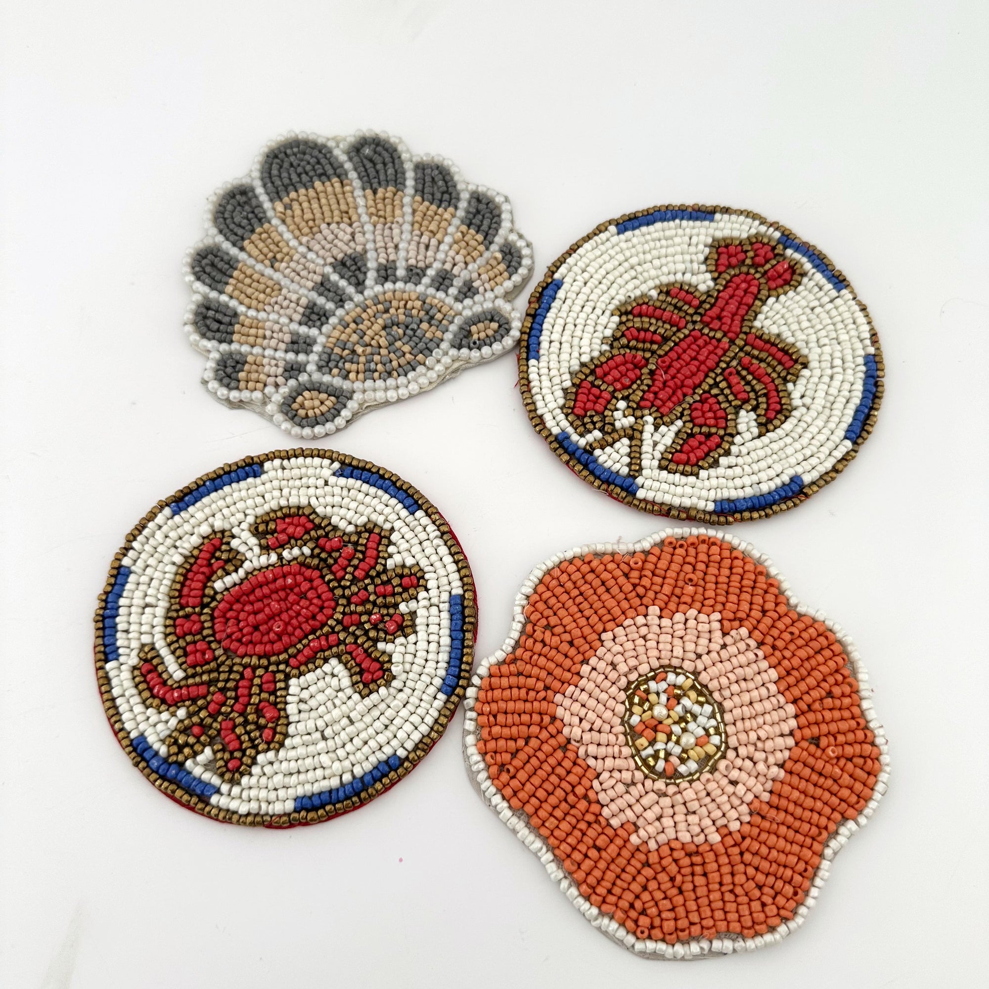 SHELL BEADED COASTER