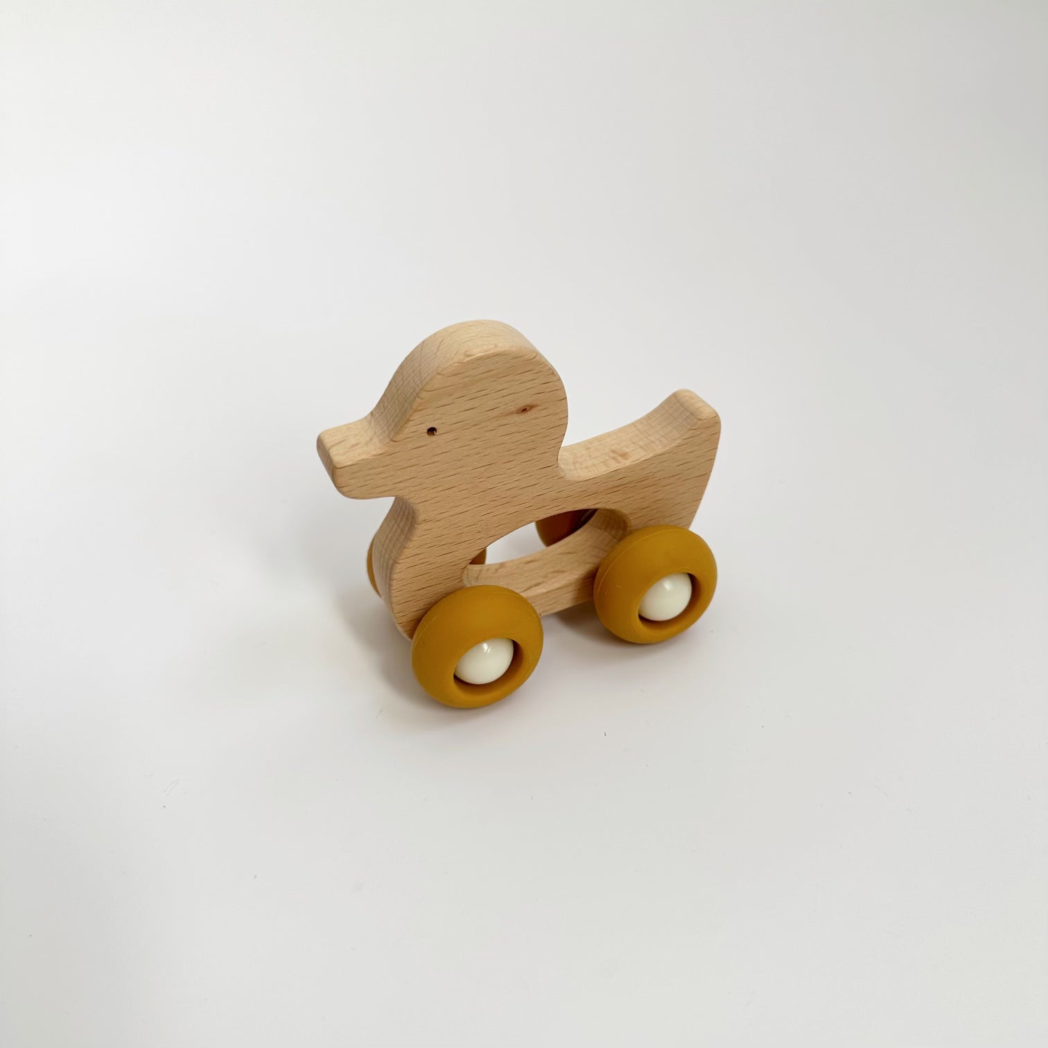 WOODEN ANIMALS WITH RUBBER WHEELS