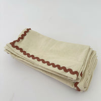 ORLA COTTON NAPKINS: IVORY/ RUSSET