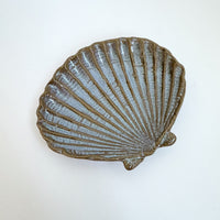 SCALLOP CERAMIC TRINKET PLATE: BLUE