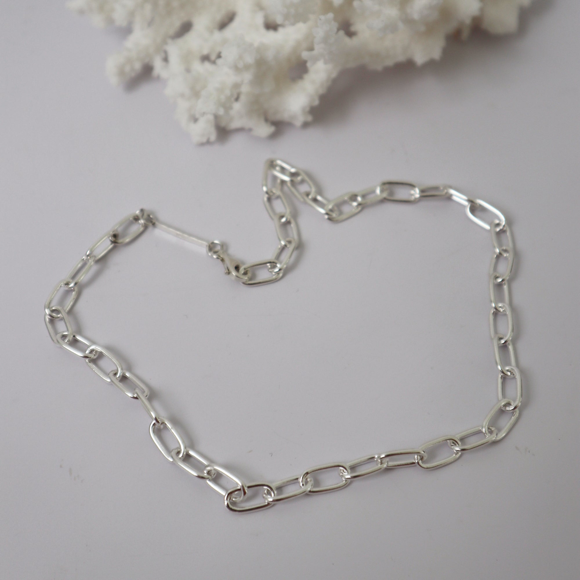 CLEOPATRA'S BLING HANDMADE CABLE CHAIN: SILVER