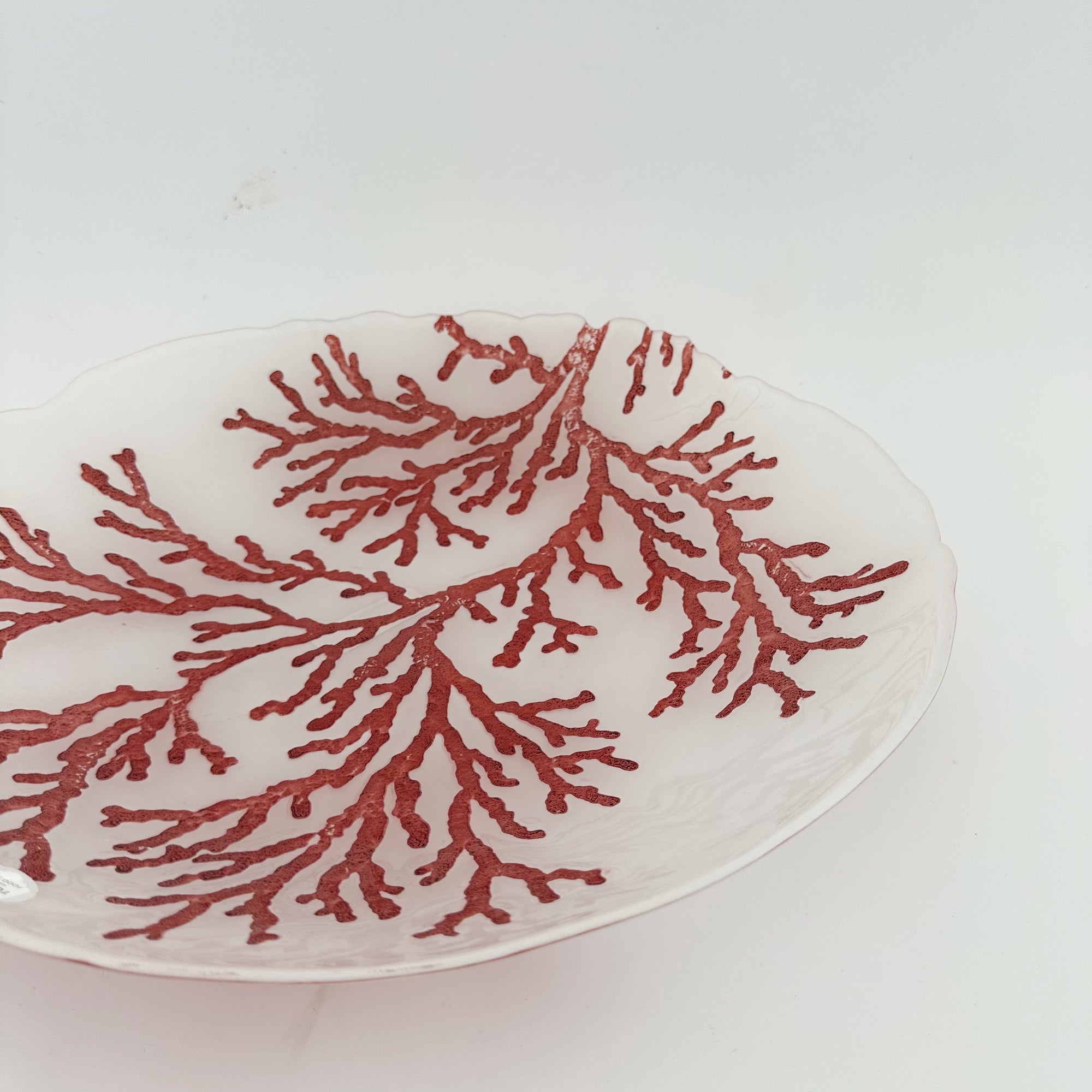 ATOLL GLASS BOWL: WHITE/ RED