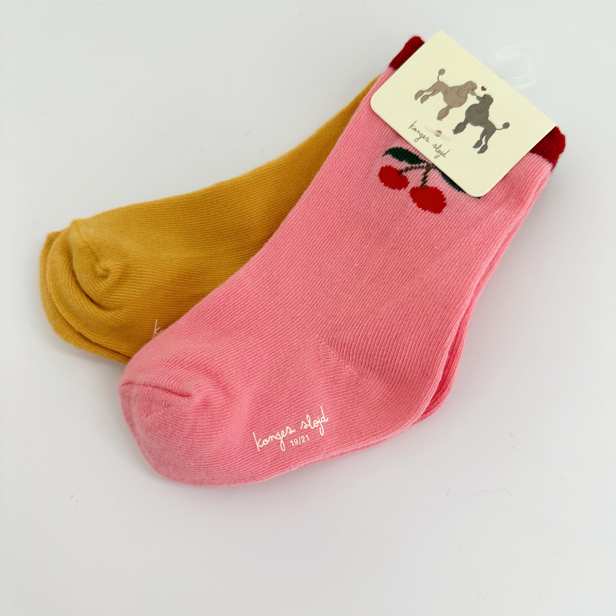 KONGES SLOJD JAQUARD FRILL SOCKS (2 PACK): CHERRY