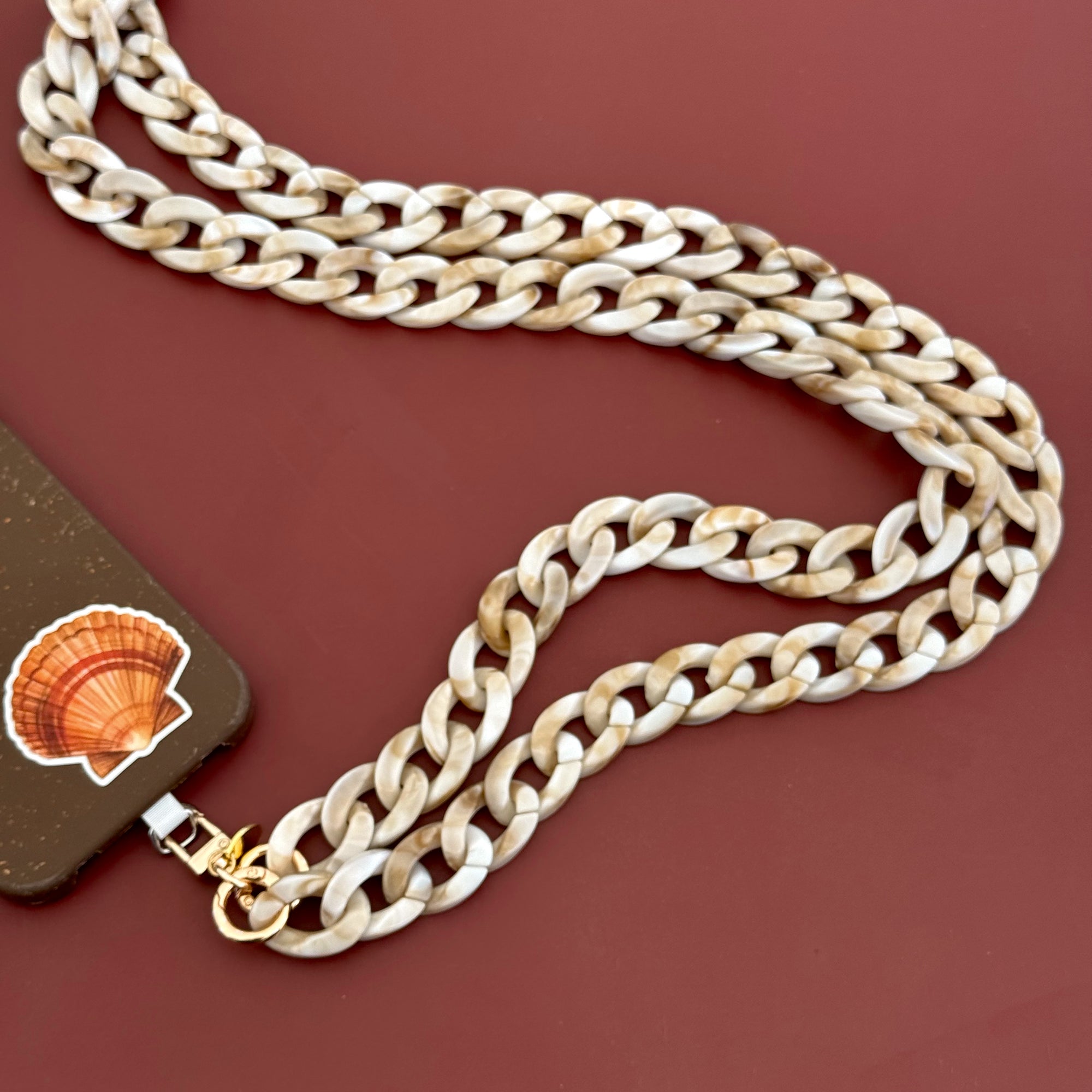 SALTY SAFARI CROSSBODY PHONE STRAP: SAND TORTOISESHELL