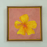 ANNA-MAY MOIR 'HIBISCUS YELLOW & PINK' ORIGINAL ARTWORK