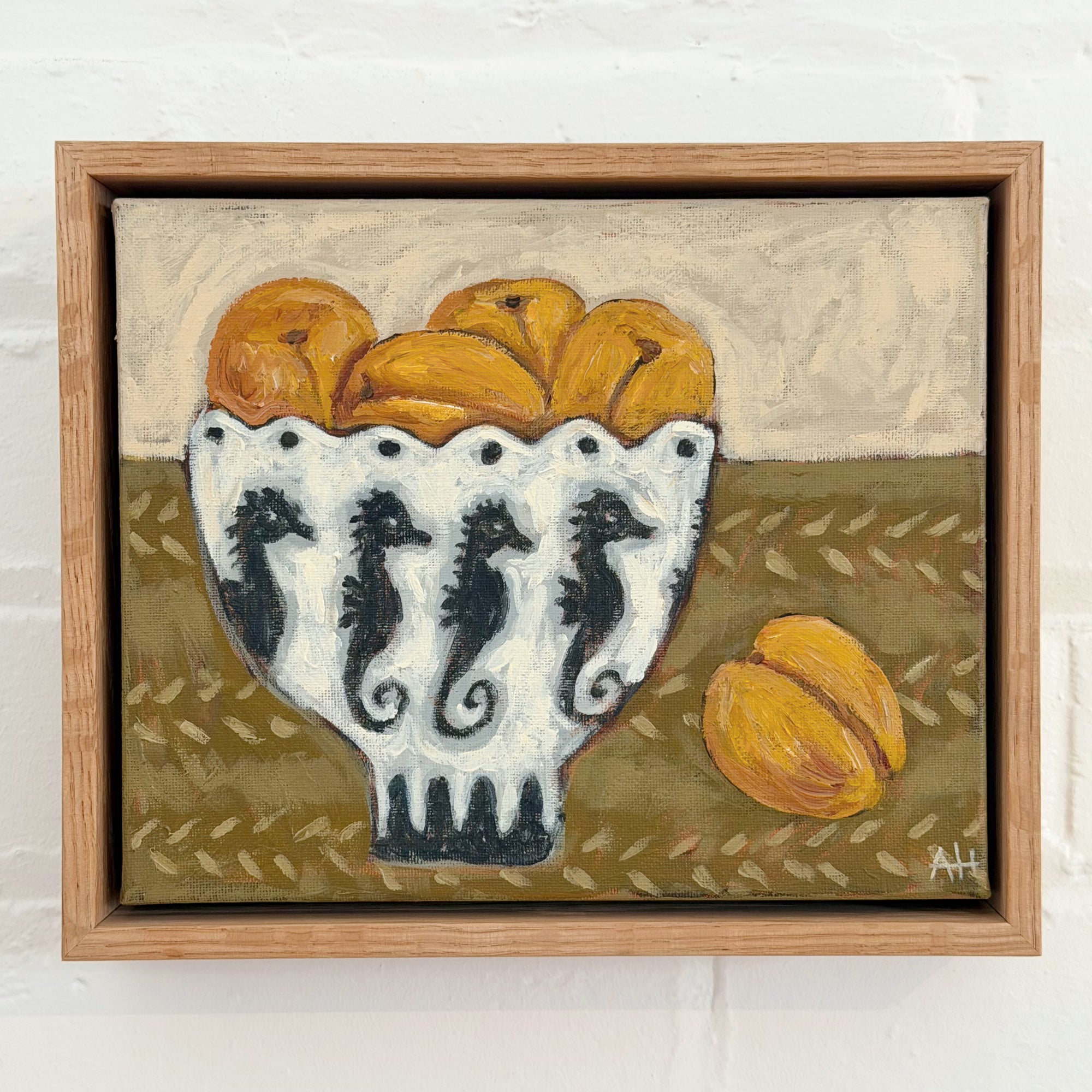 ALEISHA HOBSON ORIGINAL: APRICOTS IN SEAHORSE BOWL