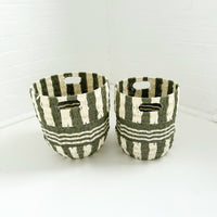 SOLANA STRIPE BASKET: OLIVE