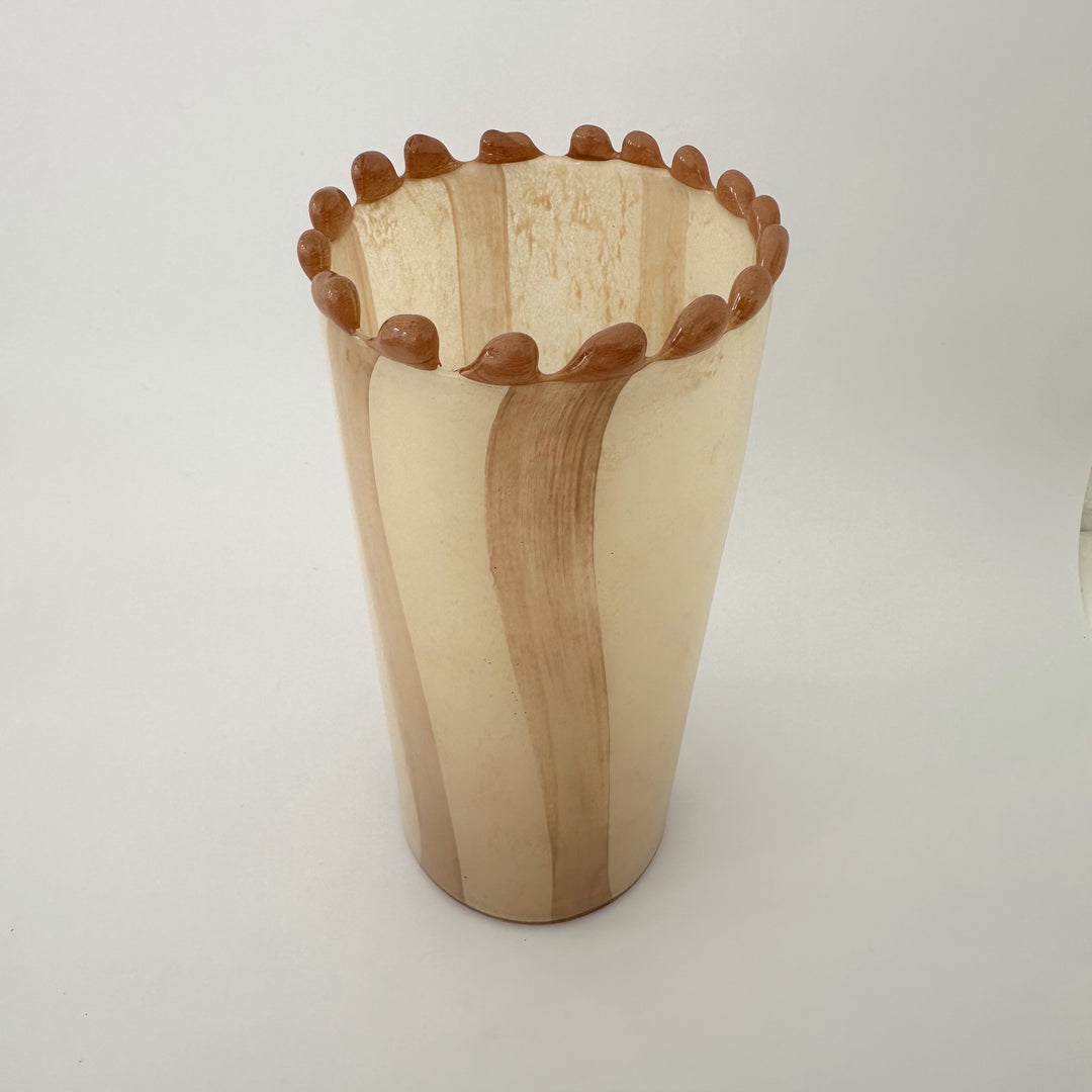 PETTINE STRIPE GLASS VASE: LRG