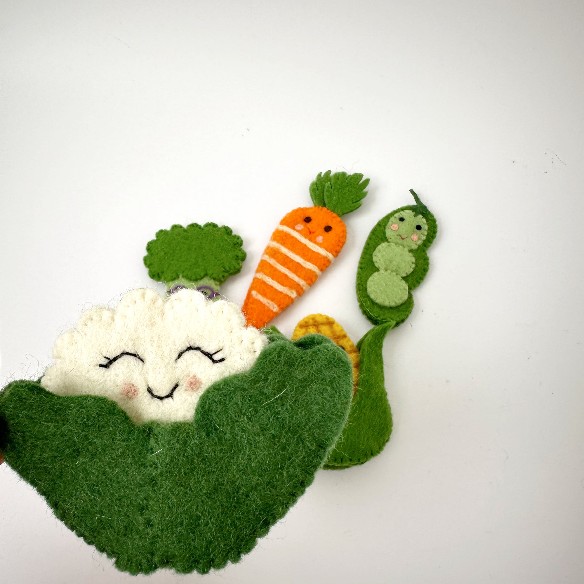 TARA TREASURES FELT VEGETABLE FINGER PUPPET SET