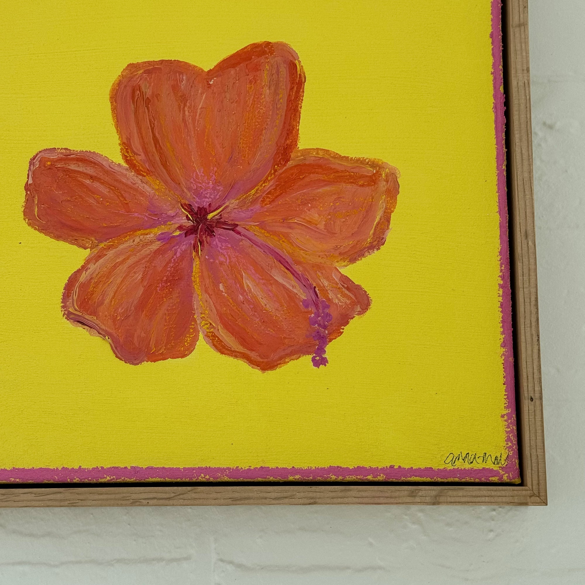 ANNA-MAY MOIR 'HIBISCUS ORANGE & YELLOW' ORIGINAL ARTWORK