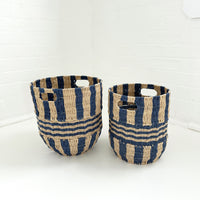 SOLANA STRIPE BASKET: NAVY