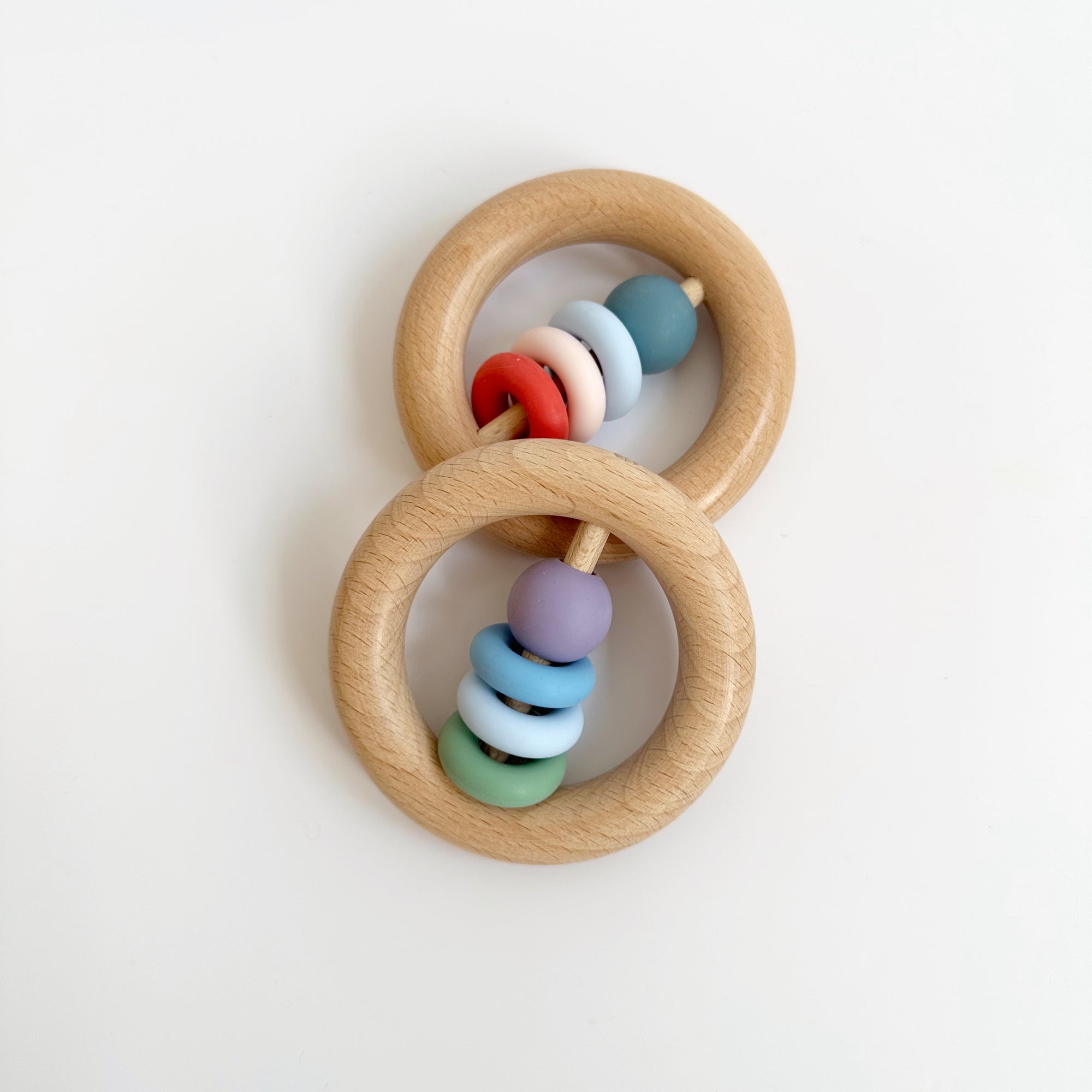 SILICONE & WOODEN TEETHER RING