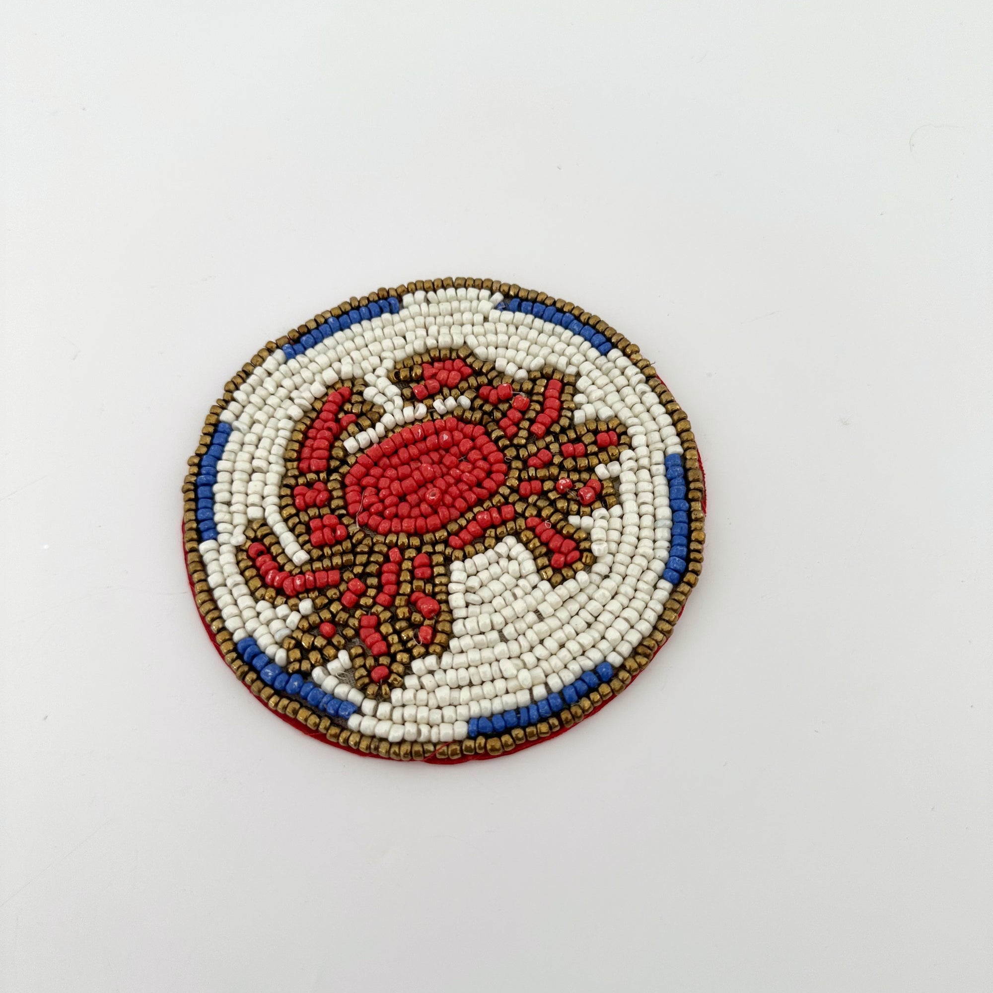 CRUSTACEAN BEADED COASTER: CRAB