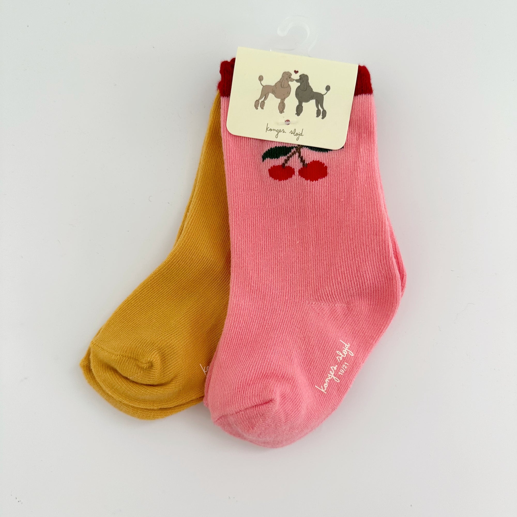 KONGES SLOJD JAQUARD FRILL SOCKS (2 PACK): CHERRY