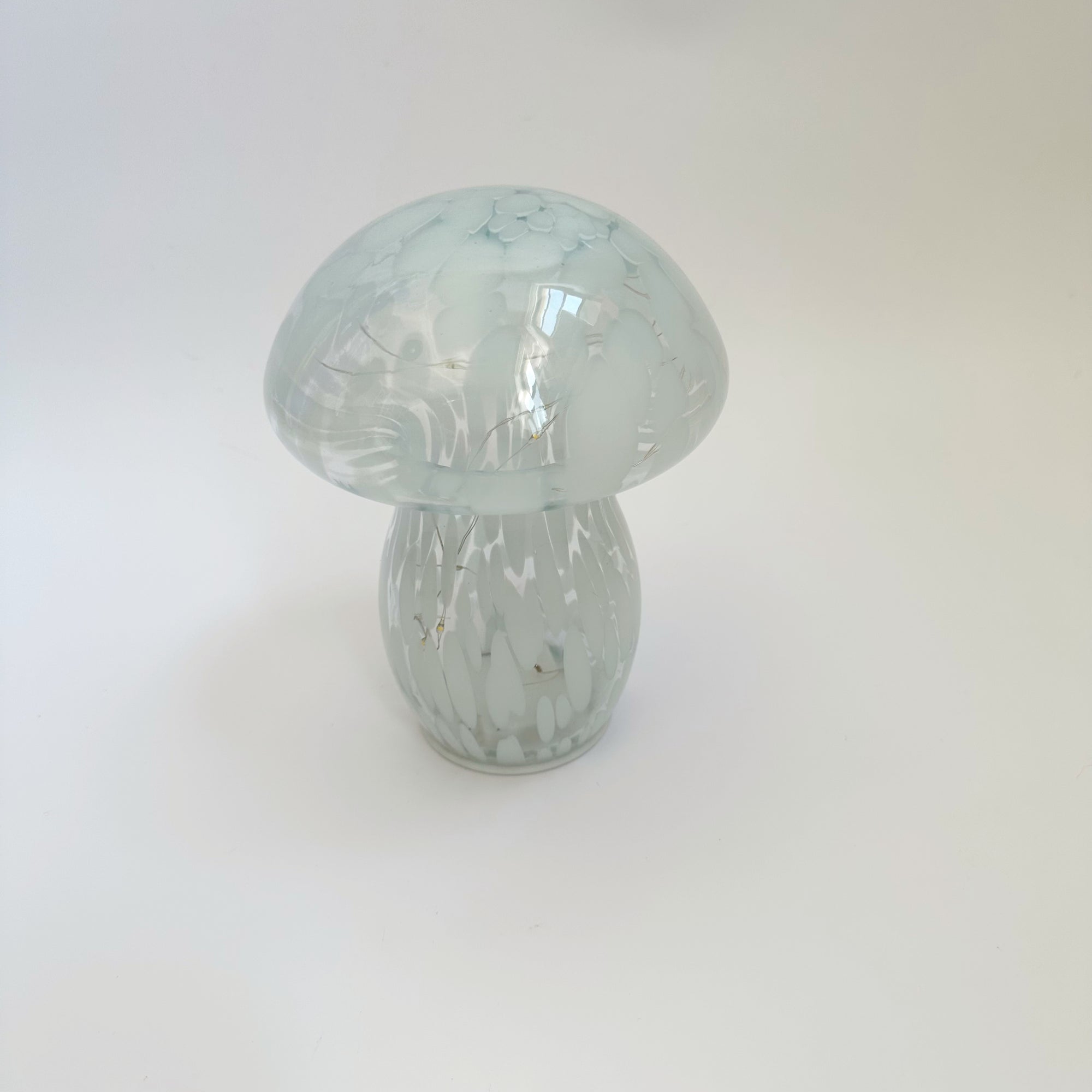 MUSHROOM GLASS LED LAMP: WHITE