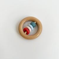 SILICONE & WOODEN TEETHER RING