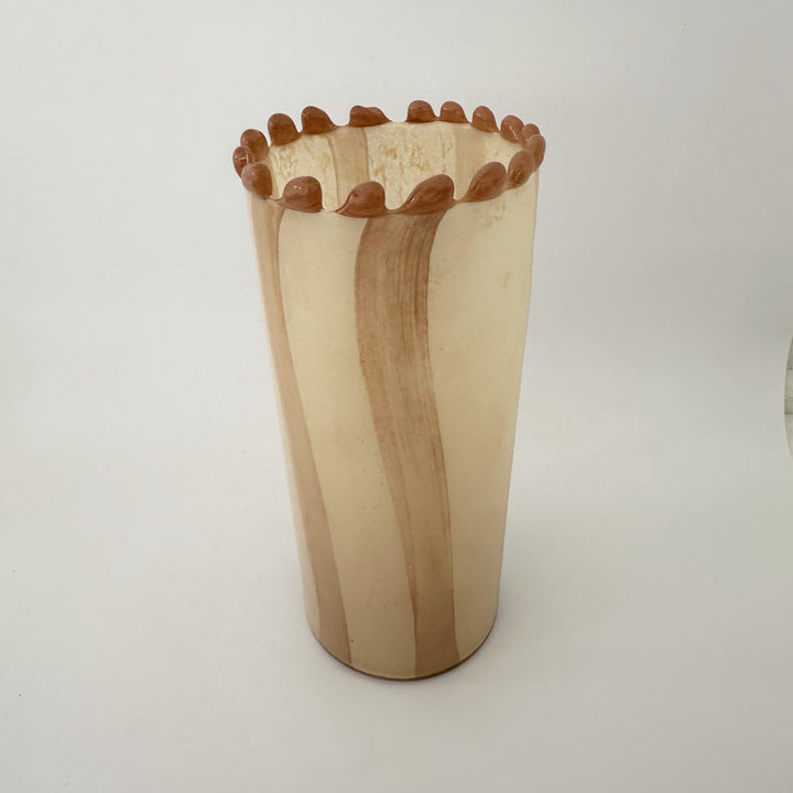 PETTINE STRIPE GLASS VASE: LRG