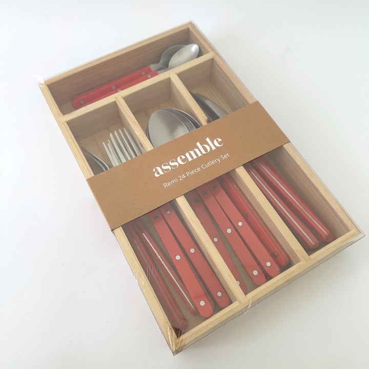 REMY STAINLESS STEEL CUTLERY SET: 24PC