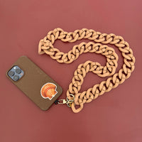 SALTY SAFARI SANTORINI CROSSBODY CHUNKY CHAIN PHONE STRAP: TAN