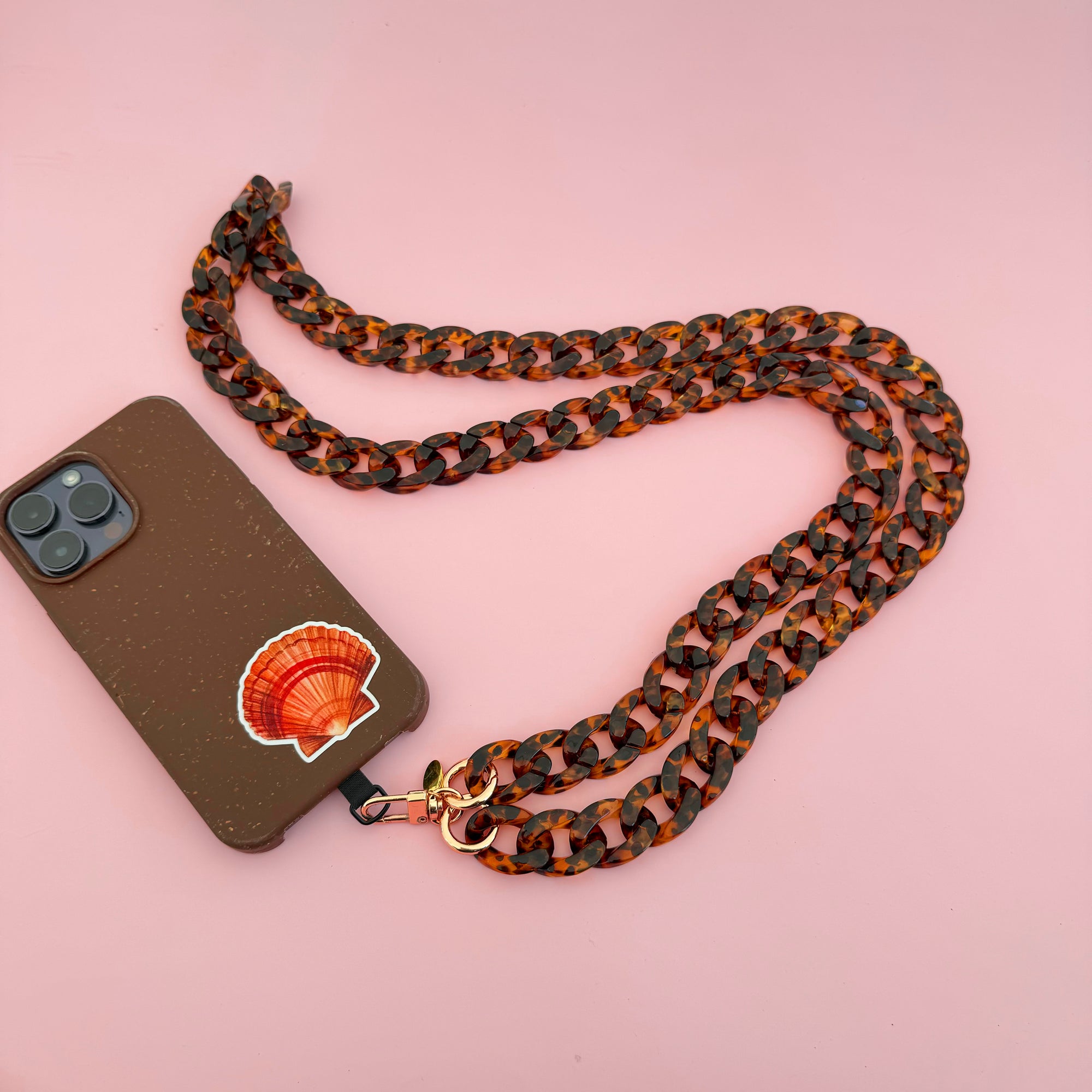 SALTY SAFARI CROSSBODY PHONE STRAP: DARK TORTOISESHELL