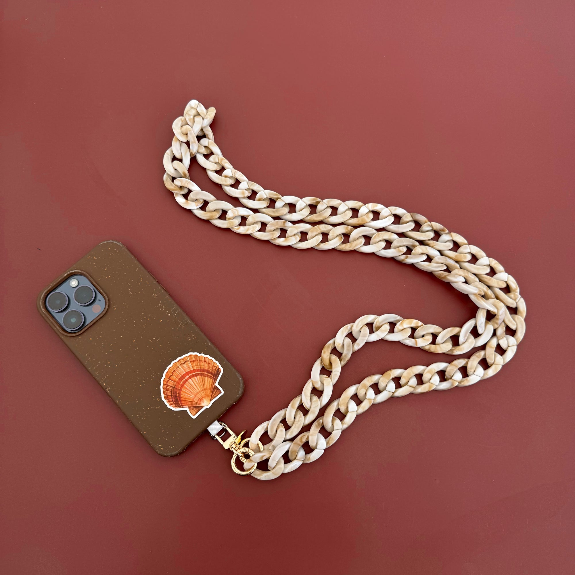 SALTY SAFARI CROSSBODY PHONE STRAP: SAND TORTOISESHELL