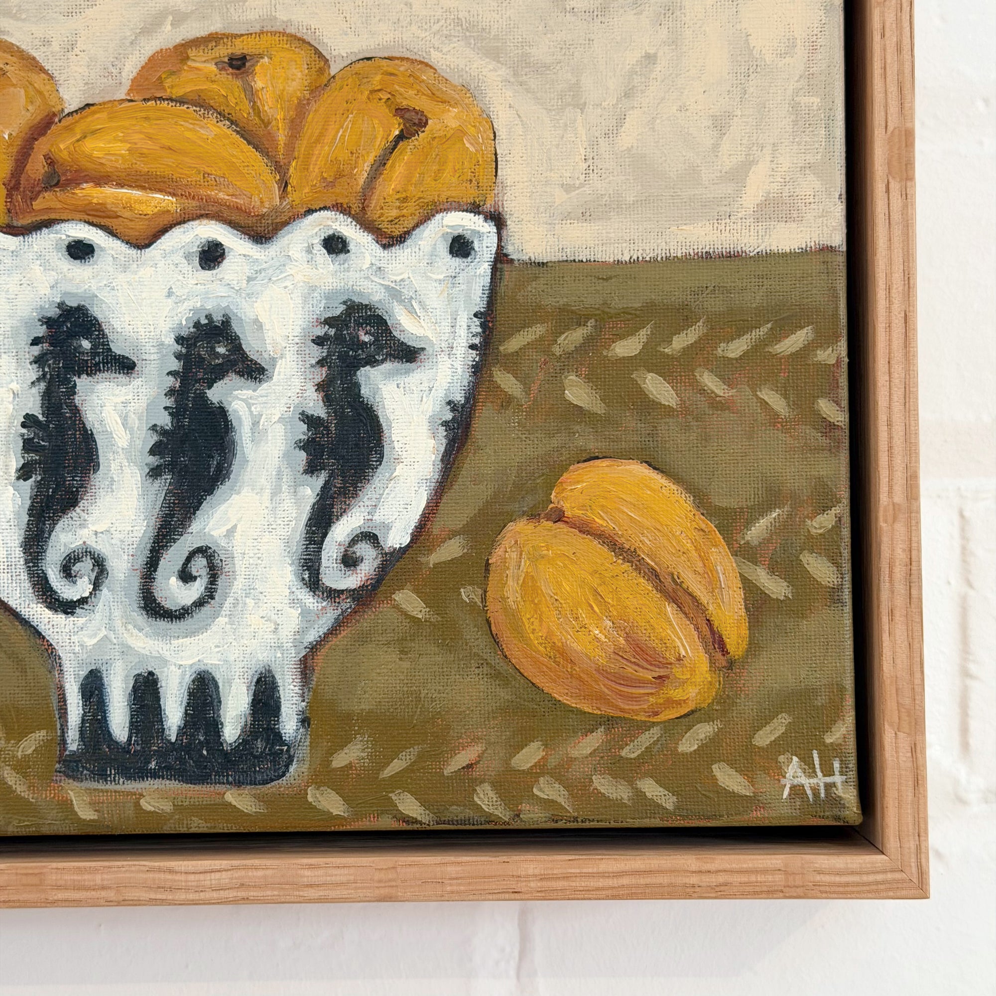 ALEISHA HOBSON ORIGINAL: APRICOTS IN SEAHORSE BOWL