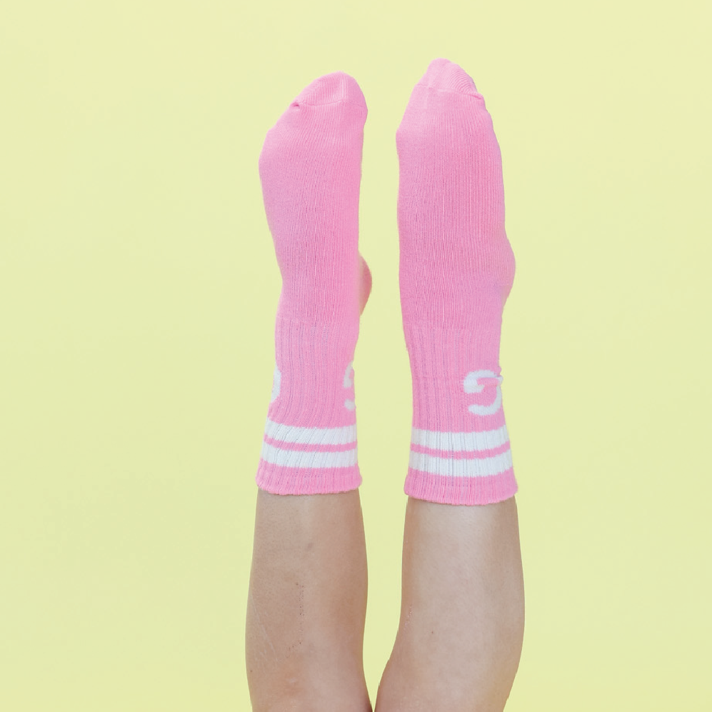 GROWN STRIPE LOGO SOCKS: CANDY