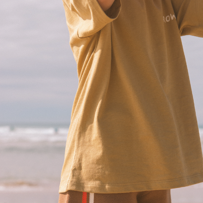 GROWN ORGANIC SUNSHINE TEE: MUSTARD