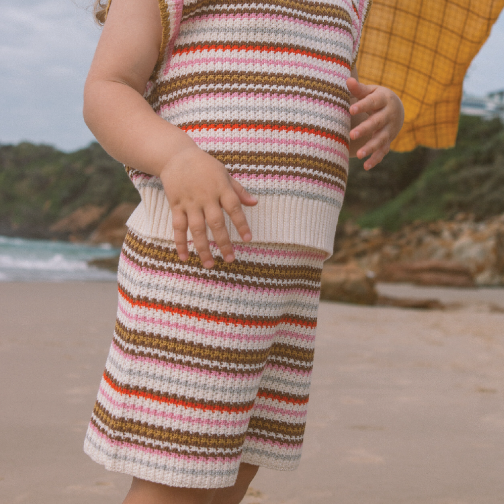 GROWN ORGANIC SUNSHINE STRIPE KNIT SKIRT