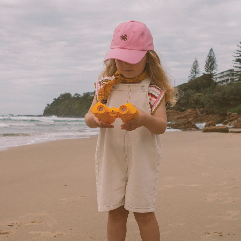 GROWN ORGANIC EVERYDAY TWILL SHORT OVERALLS: MILK