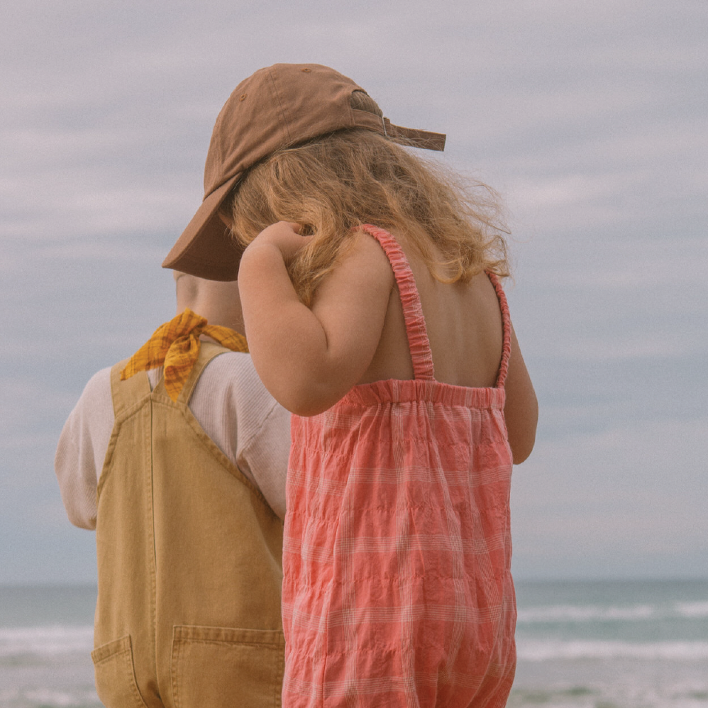 GROWN ORGANIC EVERYDAY TWILL SHORT OVERALLS: MUSTARD