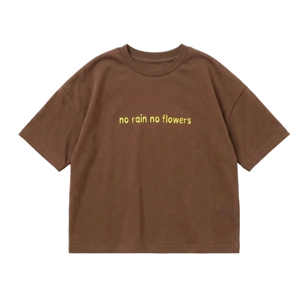 LENN LABEL NO FLOWERS TEE: BROWN