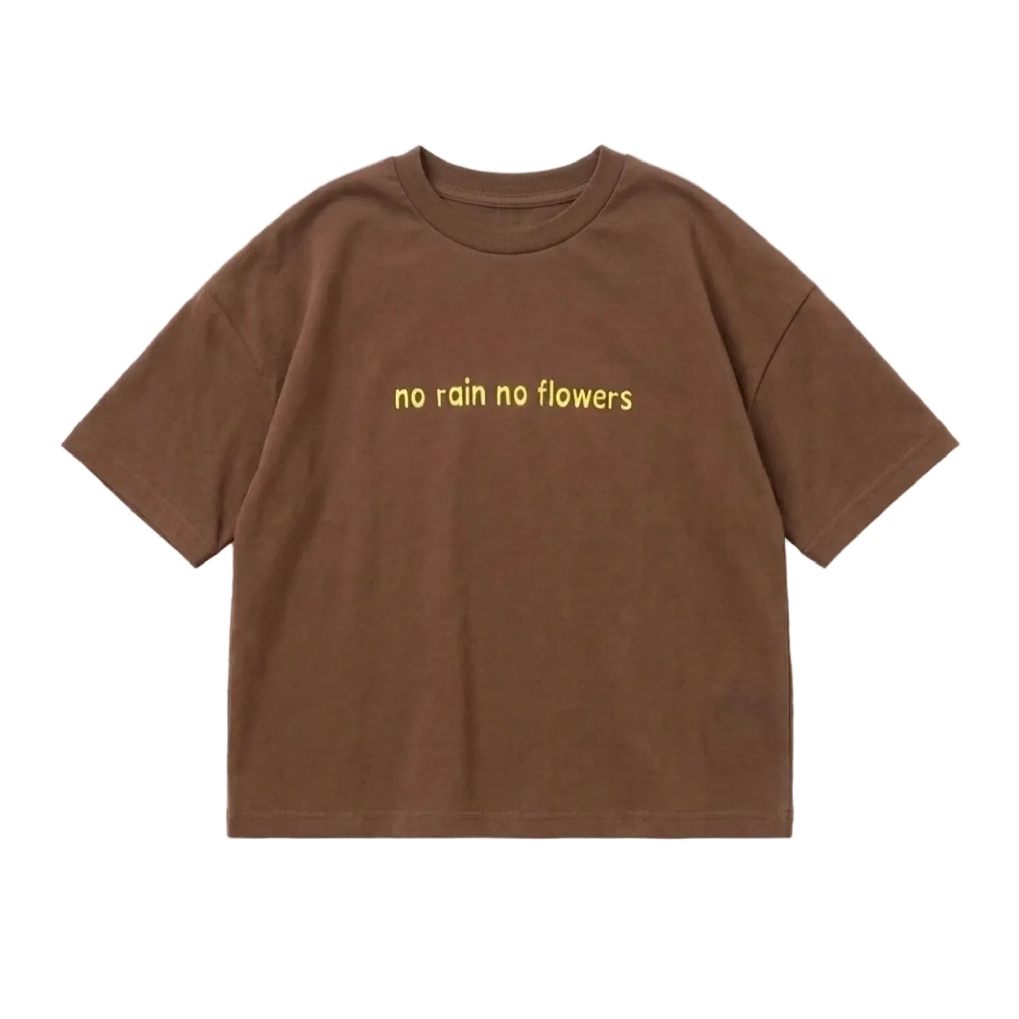 LENN LABEL NO FLOWERS TEE: BROWN
