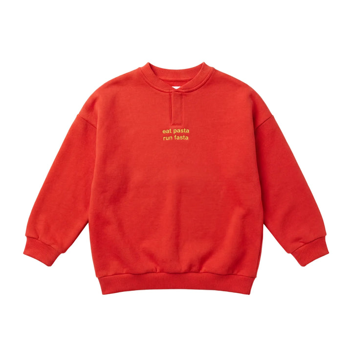 LENN LABEL PASTA PULLOVER: RED