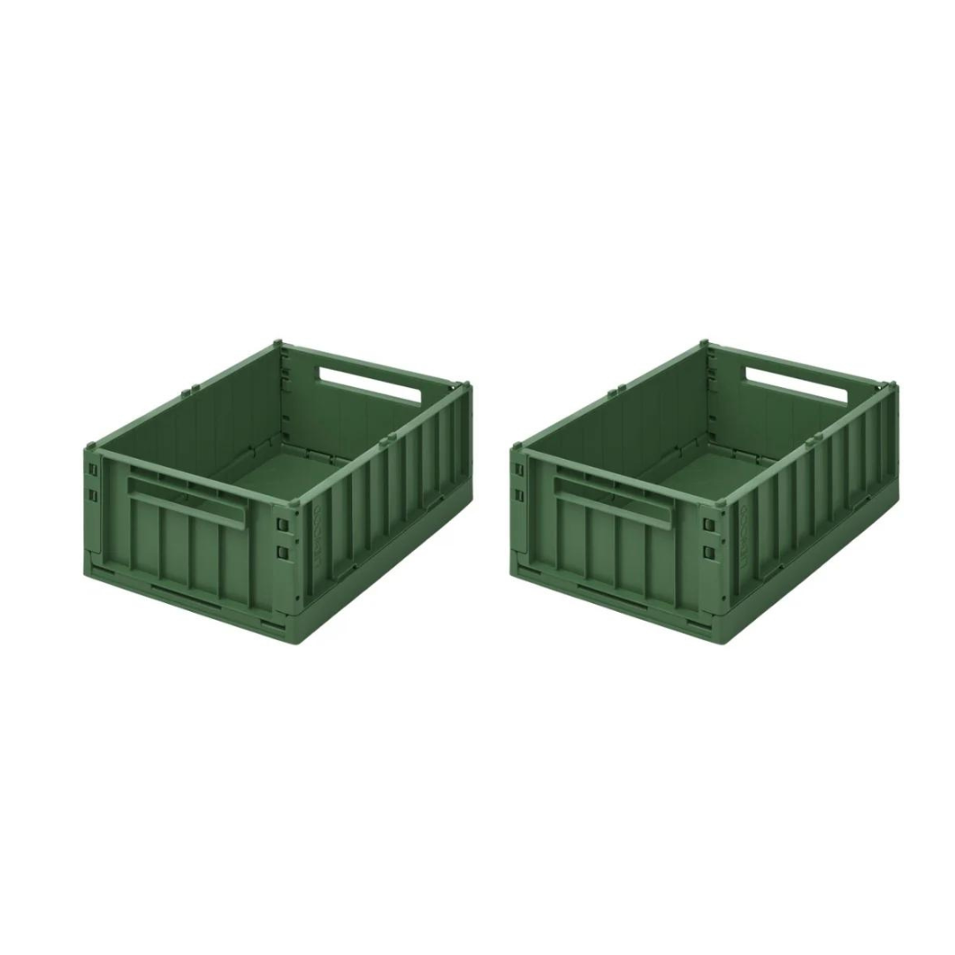 LIEWOOD WESTON 2 PACK STORAGE BOX: MED / GARDEN GREEN