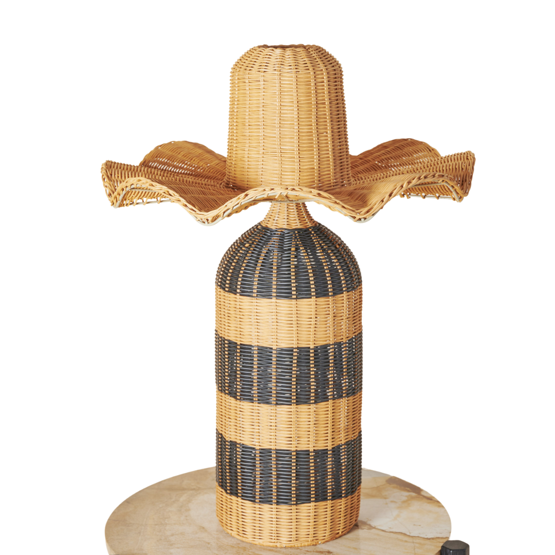 KIP & CO THE CHARLIE STRIPES RATTAN LAMP