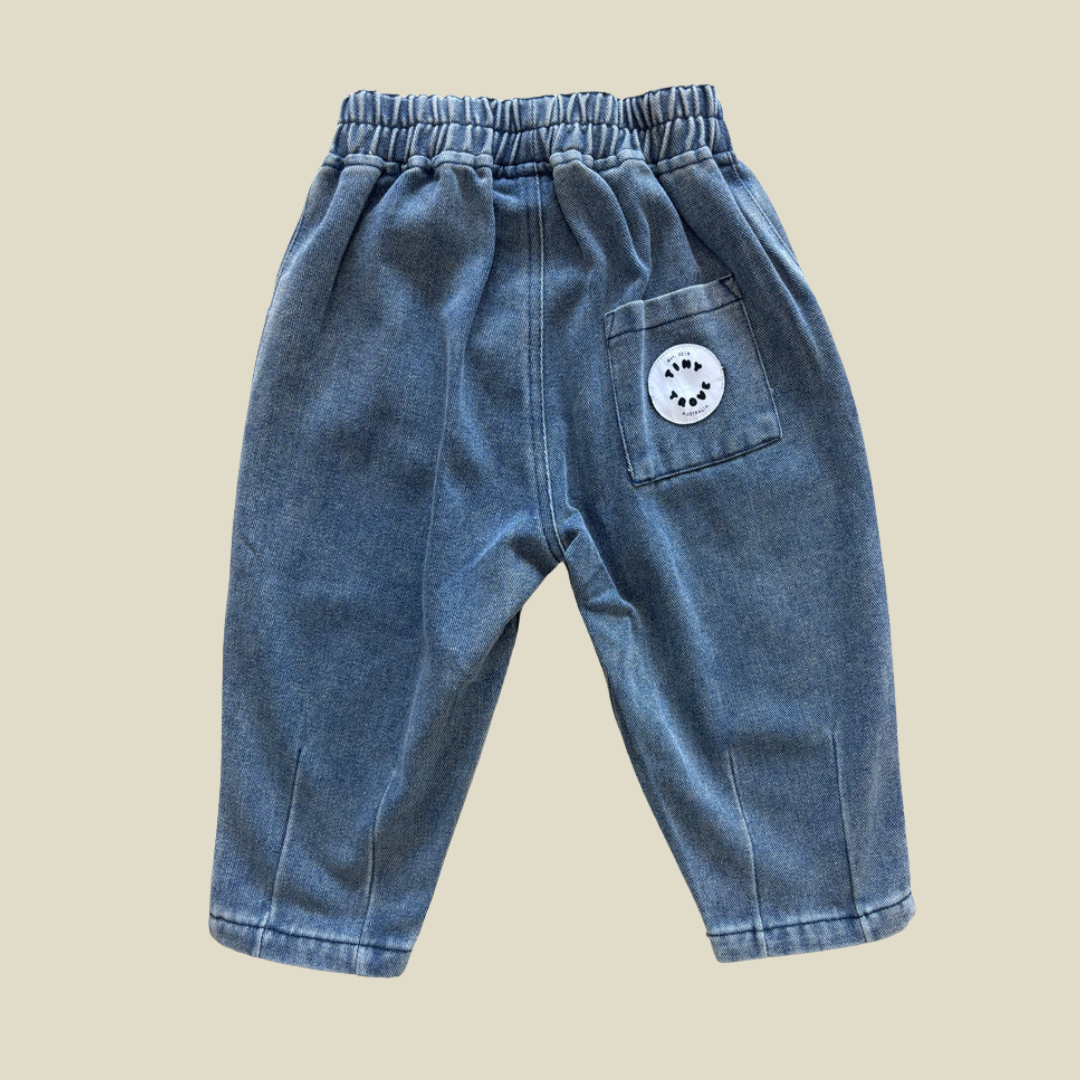 TINY TROVE ROSCO TAPERED COTTON DENIM JEANS