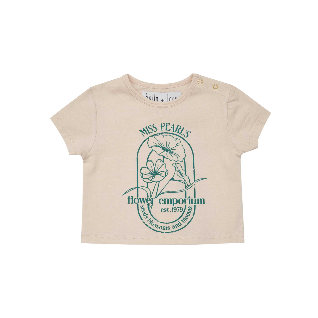 BELLA + LACE BABY KATE TEE: ALMOND FLOUR