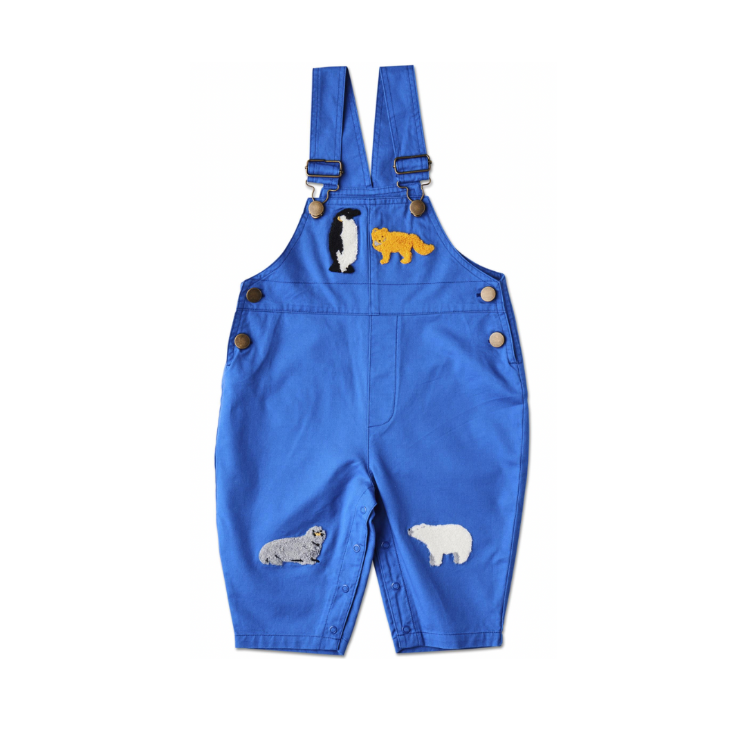 KIP & CO BABY COTTON DRILL OVERALLS: ARCTIC CIRCLE