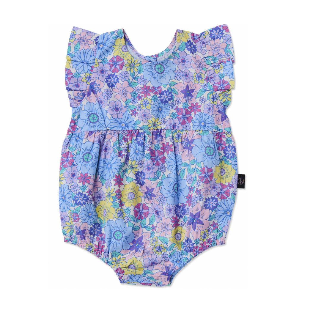 KIP & CO BUNCH OF FUN ORGANIC COTTON FRILL PLAYSUIT