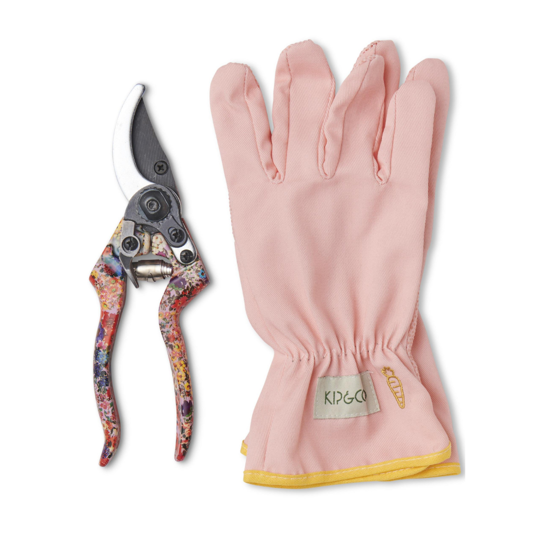 KIP & CO FOREVER FLORAL LILAC GARDEN SECATURES & GLOVES SET